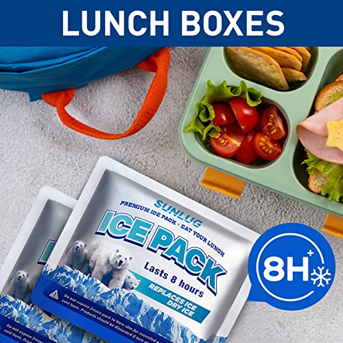 Reusable Ice Packs for Coolers - 2 Pack Lunch Box Ice Packs