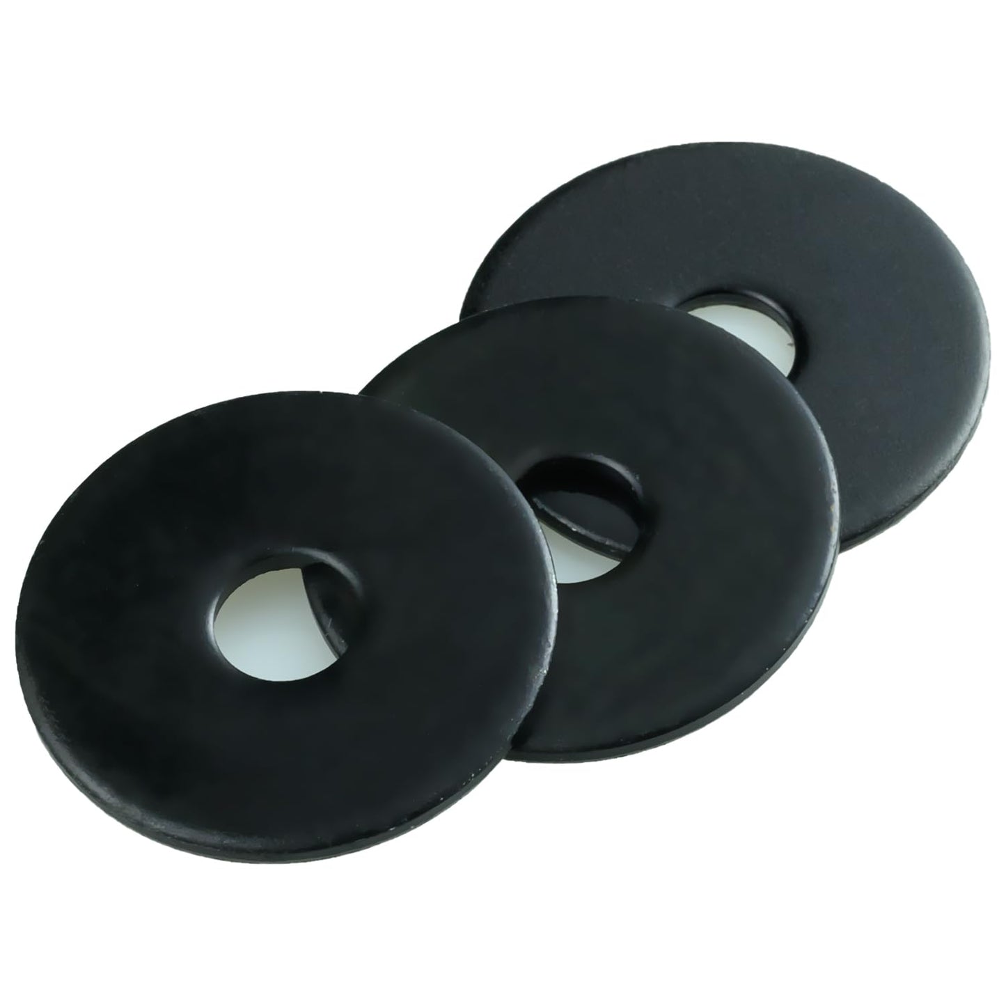 #10x1Inch 18-8(304) Stainless Steel Fender Washers, Black Zinc Plated Flat Washers for Screws and Bolts, 50 Pieces Large Repair Washers for Home and Industrial Use