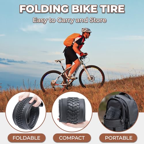 MetersGod 2 Pcs 26x2.10 Bicycle Tires Folding Mountain & Cruiser Replacement
