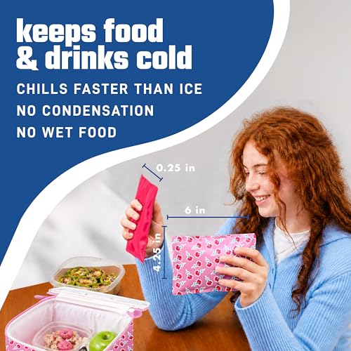 Fit & Fresh Sweet Pink Print Soft Ice Packs for Lunch Bags & Coolers - 2 Pack