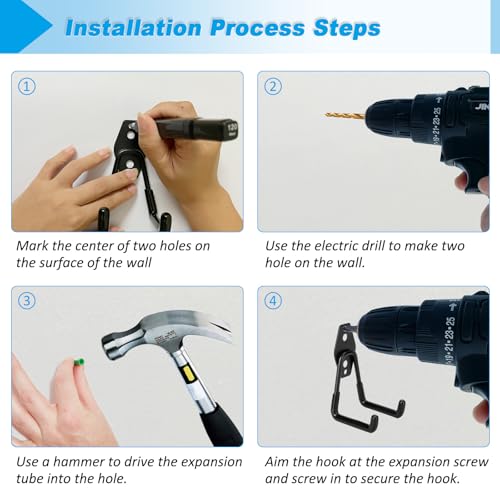 18 Pack Garage Hooks Heavy Duty - Supports 100 lbs, Utility Steel Garage Hanger & Organizer for Organizing Garden Lawn Tools, Ladders, Garden Hose, Digging Shovel, Bikes, Ropes