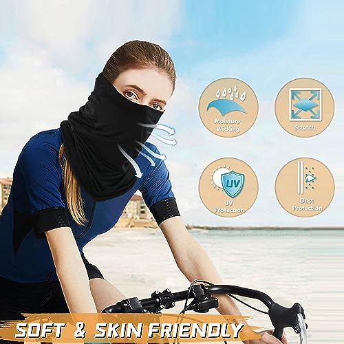 Finvizo 6-Pack Neck Gaiter Face Mask, Multicolor Light - UV Sun Protection