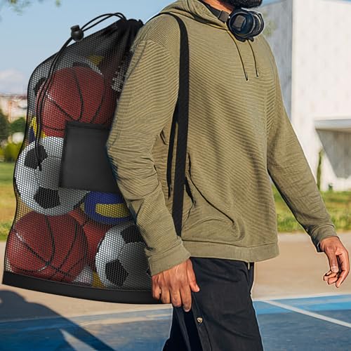 Extra Large Mesh Ball Bag with Zipper Pocket - 40" x 30"