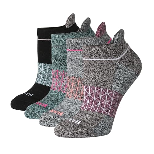 Hanes Women's No Show Socks Gray / Size 5-9 - 4 Pack Cushioned Moisture-Wicking