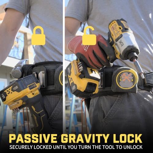 PinPal Pro | Universal Tool Holster - Gravity Locking Clip-On Tool Belt Holder for Drills, Impacts, and Other Tools