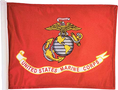 Double-Sided Car Flag - U.S. Marine Corps Emblem, 12" x 18"
