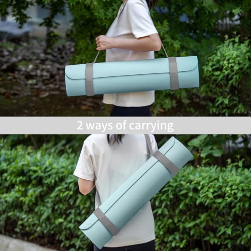 Adjustable Yoga Mat Strap with Hook and Loop Closure - Grey