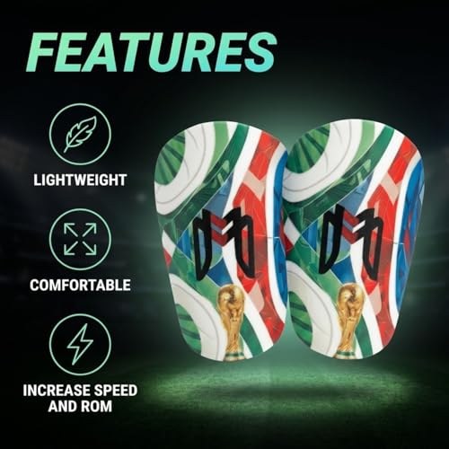 MediCaptain MiniGuards World Cup Mini Shin Guards for Soccer Players – Lightweight & Unobstructed Touch