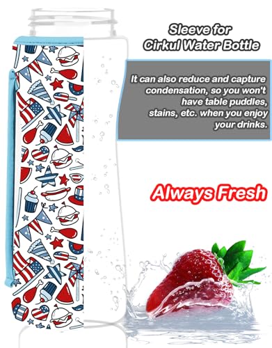 32oz Neoprene Insulated Sleeve for Cirkul Water Bottle - July 4th