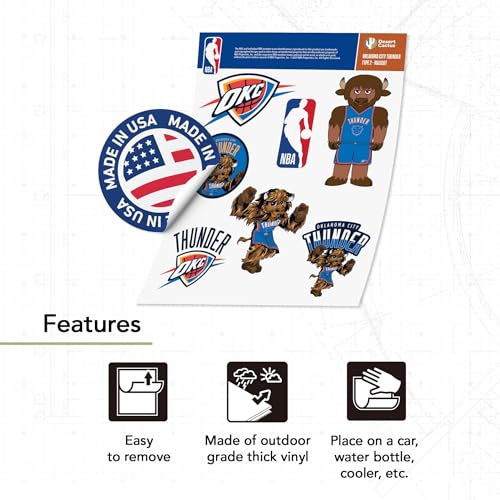 Oklahoma City Thunder Desert Cactus Vinyl Sticker Sheet - Officially Licensed Decals