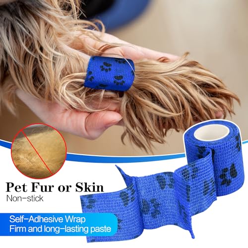 2" Self Adhesive Bandage Wraps - 6 Pack with Paw Prints B