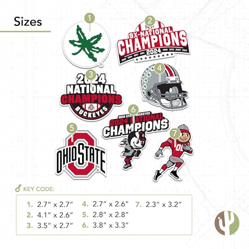 Ohio State Buckeyes 2024 Football Champs Sticker Decal - Desert Cactus