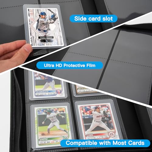 Nocyyert Blue 4-Pocket Toploader Card Binder for Trading & Sports Cards - 2-Pack