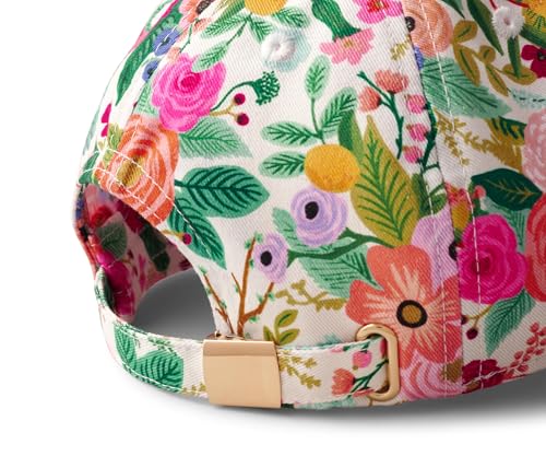 RIFLE PAPER CO. Women's Garden Party Baseball Hat, 7" Brim, Classic Six-Panel Cap with Adjustable Strap