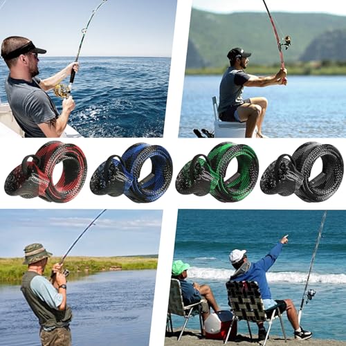 Knitsoquo Fishing Rod Sleeve 4-Pack, Rod Protector Covers for Spinning & Casting Poles