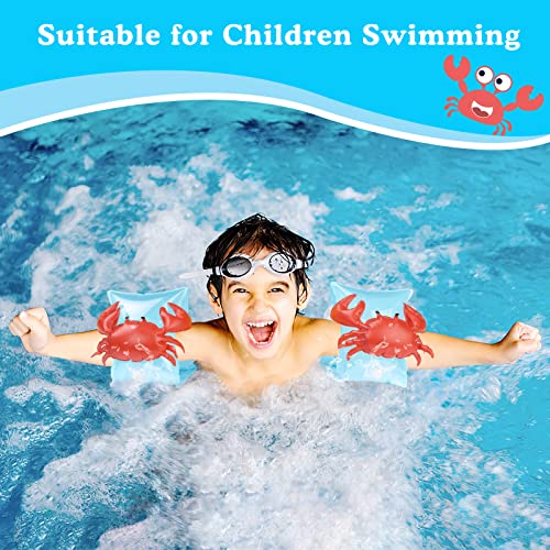Inflatable Armbands for Kids 3-6 Years - Crabby Blue Floaties