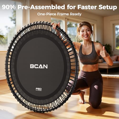 Bungee Rebounder Trampoline with Adjustable Handle - 40in Black