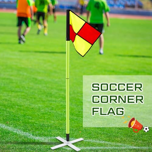 Soccer Corner Flags Set - 5ft Agility Poles with Steel Bases