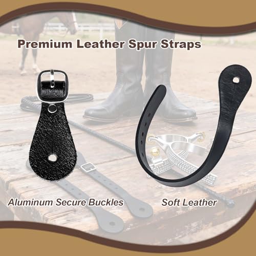 Premium Genuine Leather Spur Straps for Equestrian Use - 2-Pack