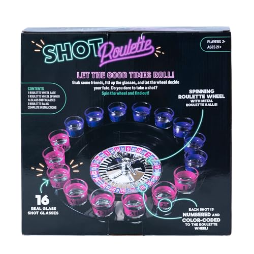 Endless Games Spin the Wheel Party Game with Glass Mini Cups & Classic Spinner