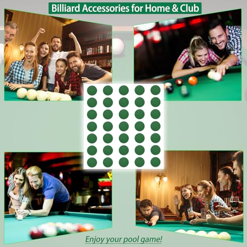 Billiard Spot Stickers - 35 Durable Pool Table Marker Dots (Green)