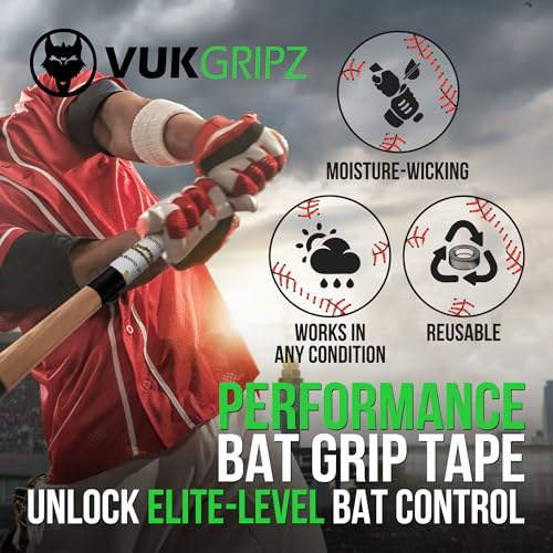 Faith Baseball Bat Grip Tape - VukGripz Reusable USA-Made, Slip-Resistant (Variation: Faith Through Him)