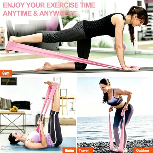 Resistance Bands for Workouts, Therapy & Yoga - Pink