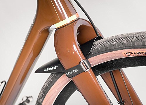 Ass Savers Mudder Mini - Black, Bicycle Mudguard for Face & Headset Protection, Easy & Secure Fit with Anti-Slip Straps, Fits All Cross & Gravel Forks, for Tire Widths 32-55mm, Small & Lightweight