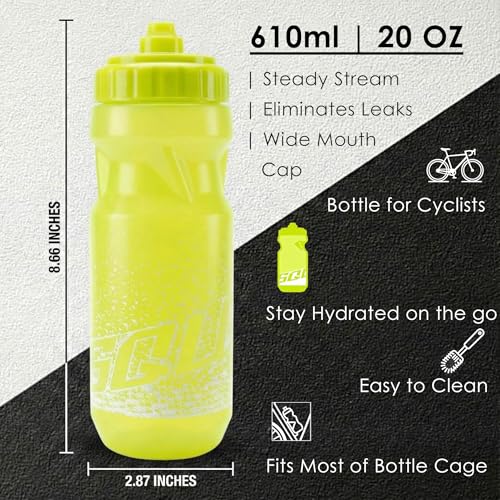 20oz Lightweight Cycling Water Bottle - Neon Yellow, BPA-Free