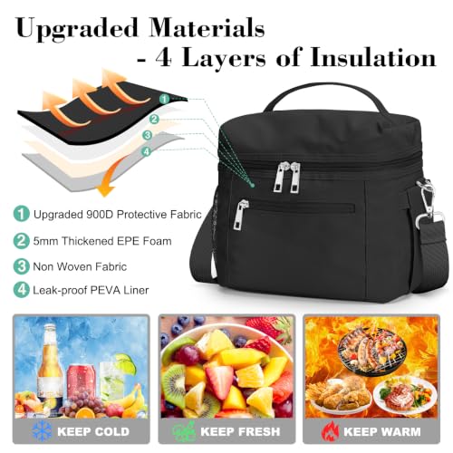 DALINDA Insulated Lunch Box Women Men Leak-Proof Cooler Bag
