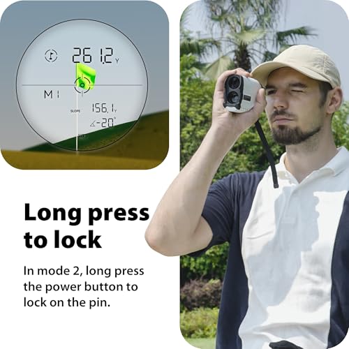 Laser Rangefinder for Golf & Hunting - 1200 Yards, 7X Magnification, Vibration Function - White