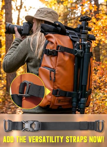 Molle Attachment Strap for Tactical Military Backpack - Adjustable, Black (2-Pack)