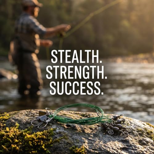 Fishing Leaders Set - 60PCS Nylon-Coated Wire with Swivel Snap, 3 Sizes