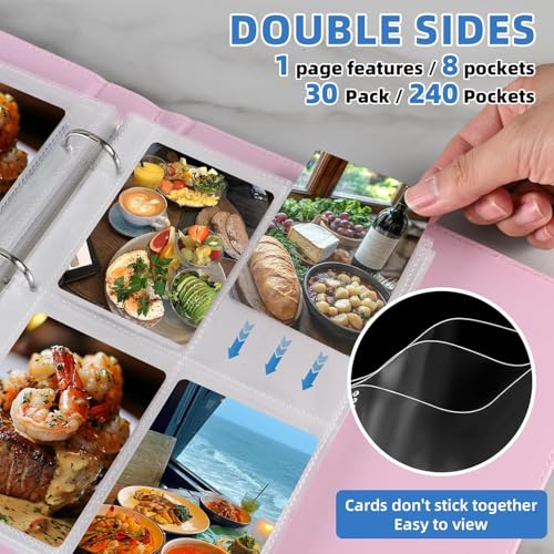 640 Pockets A5 Card Sleeves - 80 Pack Double-Sided Page Protectors