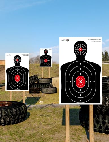 14x22 Inch Paper Shooting Targets - High-Visibility Bullseye - 10 Pack