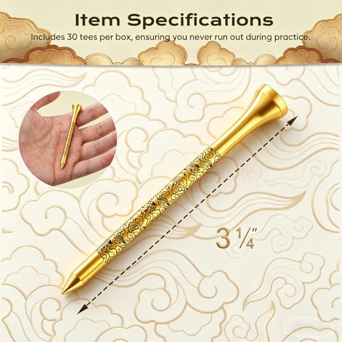 Personalized Bamboo Golf Tees - Custom Pattern - Golden - 30 Count