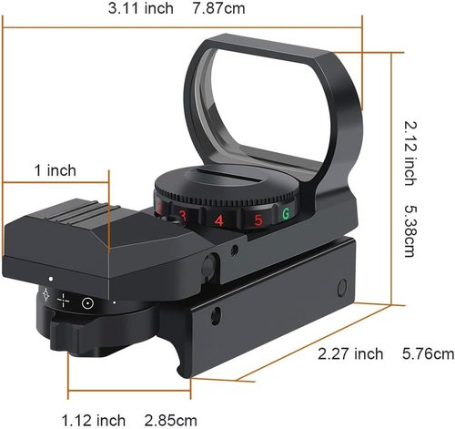 Feyachi Reflex Sight - Adjustable Reticle with Red & Green Options | Versatile 4 Styles