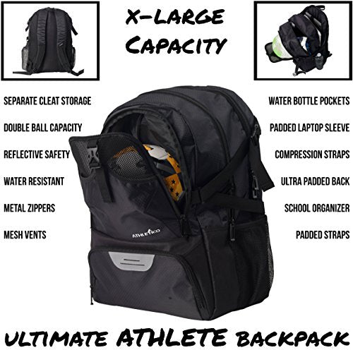Soccer Backpack with Cleat and Ball Holder - Athletico