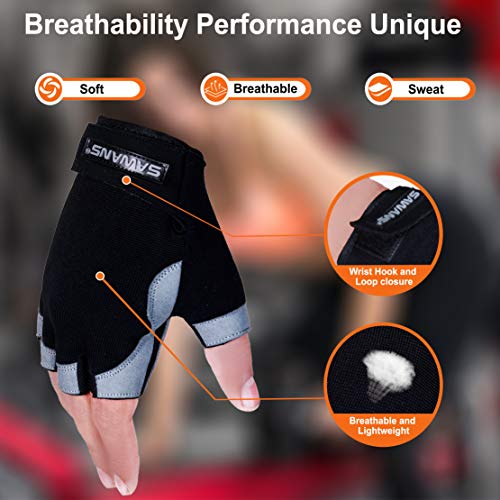 Fitness Workout Gloves for Weight Lifting - Short Wrist / Large