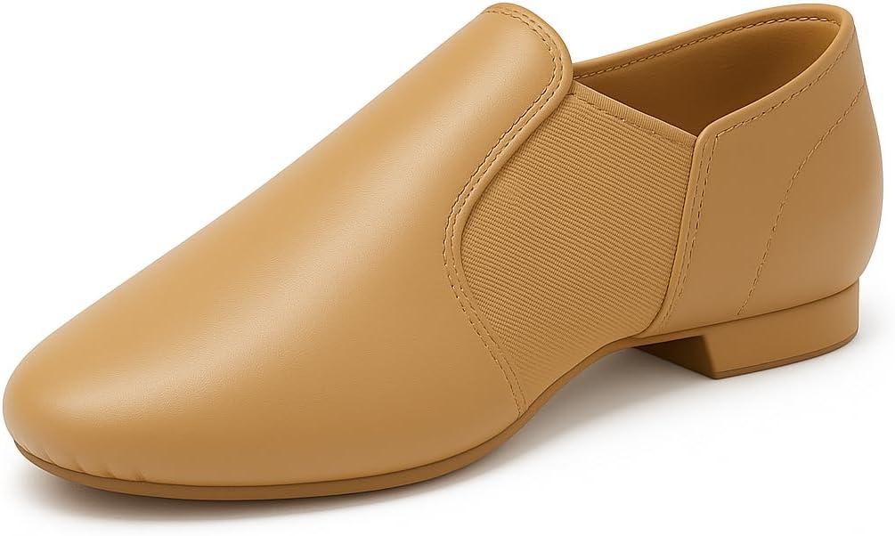 Skiennix Jazz Shoes - Leather Slip-On Dance Shoes for Girls, Women, and Unisex Adults | Comfortable Fit