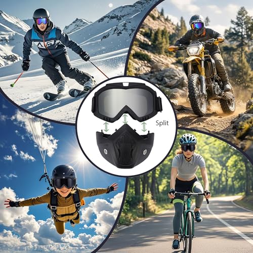 CROSSBODY Silver Paintball Mask Anti-Fog Goggles with Removable Face Mask