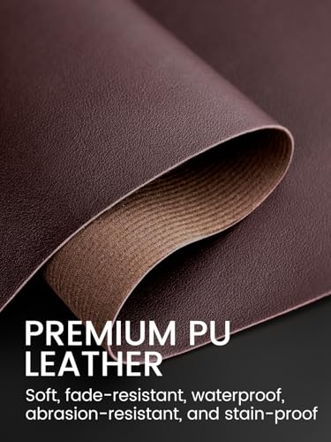 Beloving Foldable Nail Art Table Mat Dark Brown, Microfiber PU Leather Manicure Desk Pad