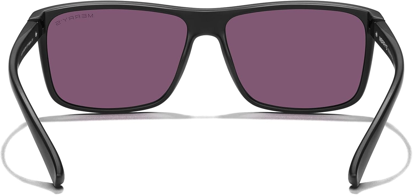 MERRY'S Rectangular Polarized Sports Sunglasses for Men Women Cycling Driving Fishing UV400 Protection S8225