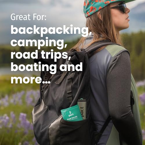 PACT Pack Out Kit 6-Pack: Camping Poop Kit with Wipes & Waste Bags