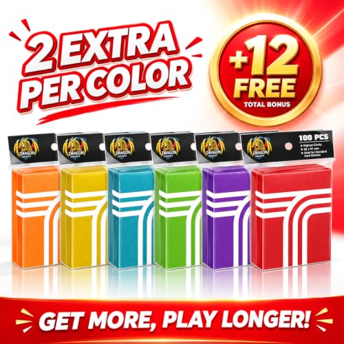 612 Pieces MTG Card Sleeves Set - 6 Colors, 66x91mm, Bulk Protectors, Includes 102 Sleeves per Color