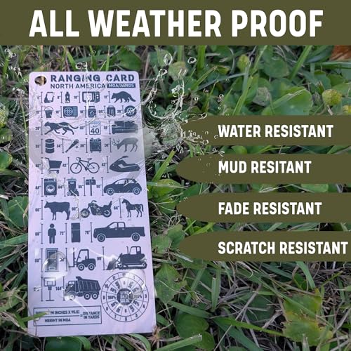 MOA Ranging Card for Shooting - Waterproof & Lightweight