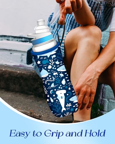 Toykee 32 oz Water Bottle Sleeve for Cirkul with Handle Strap - Blue, 2 Pack