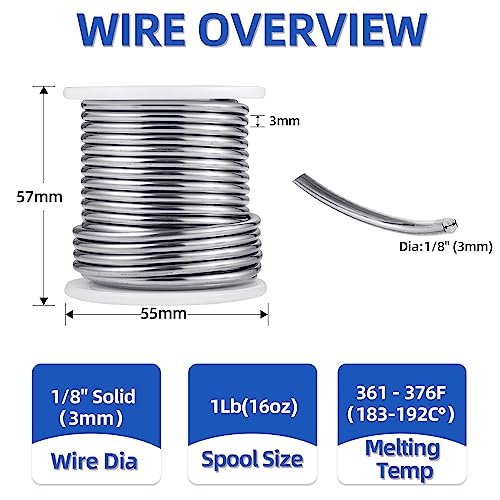 60/40 solder for stained glass,Industrial grade Solder for Glass Artisans,Dia 3mm (0.125") 1LB(1)