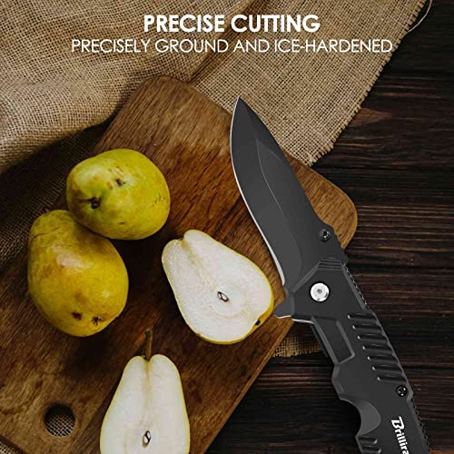 Folding Pocket Knife, 2.6-inch AUS10 Steel EDC Knife with Glass Breaker