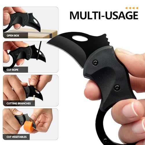 2-Pack Folding Pocket Knives, Keychain EDC Box Cutters - Stainless Steel